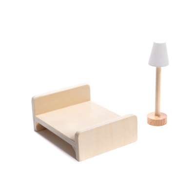 MDF wooden dollhouse with LED accessories 78cm black