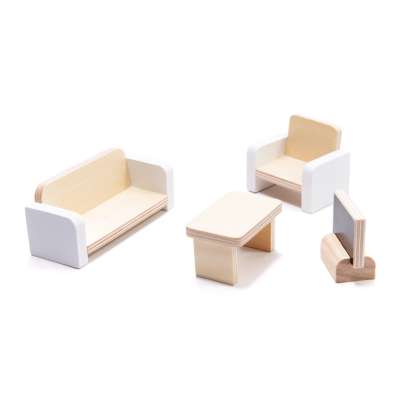 MDF wooden dollhouse with LED accessories 78cm black