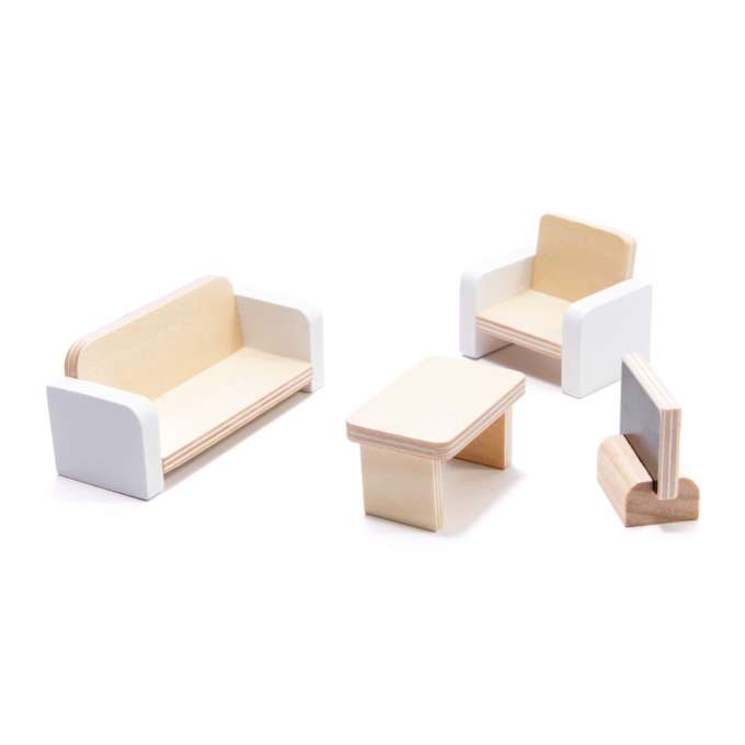 MDF wooden dollhouse with LED accessories 78cm black