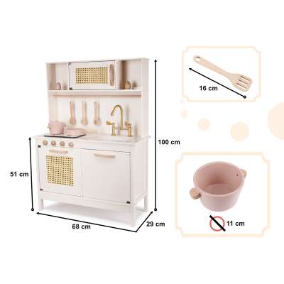 Retro MDF wooden kitchen with BOHO accessories