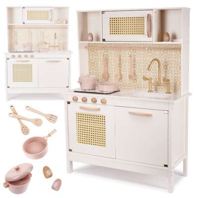 Retro MDF wooden kitchen with BOHO accessories