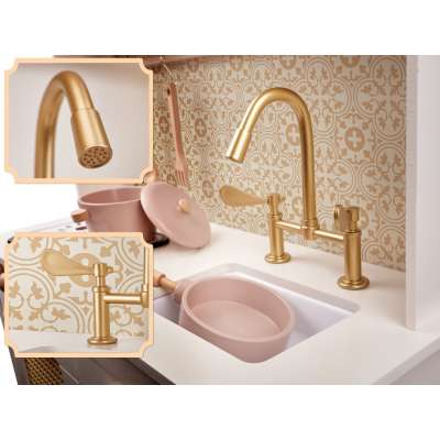 Retro MDF wooden kitchen with BOHO accessories