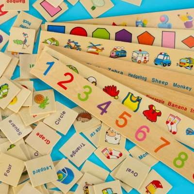 Wooden sorter puzzle match pictures