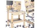 Wooden table tool work bench for children with tools DIY set handyman 1