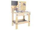 Wooden table tool work bench for children with tools DIY set handyman 6