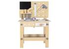 Wooden table tool work bench for children with tools DIY set handyman 5