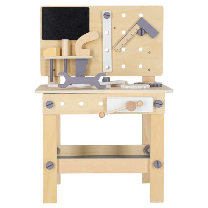 Wooden table tool work bench for children with tools DIY set handyman