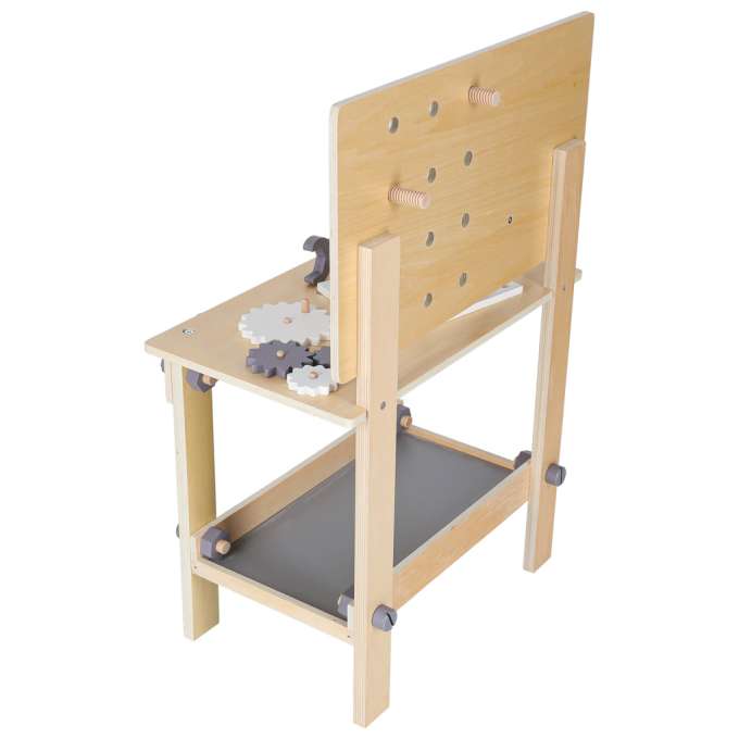 Wooden table tool work bench for children with tools DIY set handyman