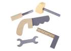 Wooden table tool work bench for children with tools DIY set handyman 15