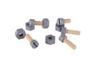 Wooden table tool work bench for children with tools DIY set handyman 13