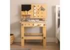 Wooden table tool work bench for children with tools DIY set handyman 12