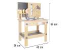 Wooden table tool work bench for children with tools DIY set handyman 10