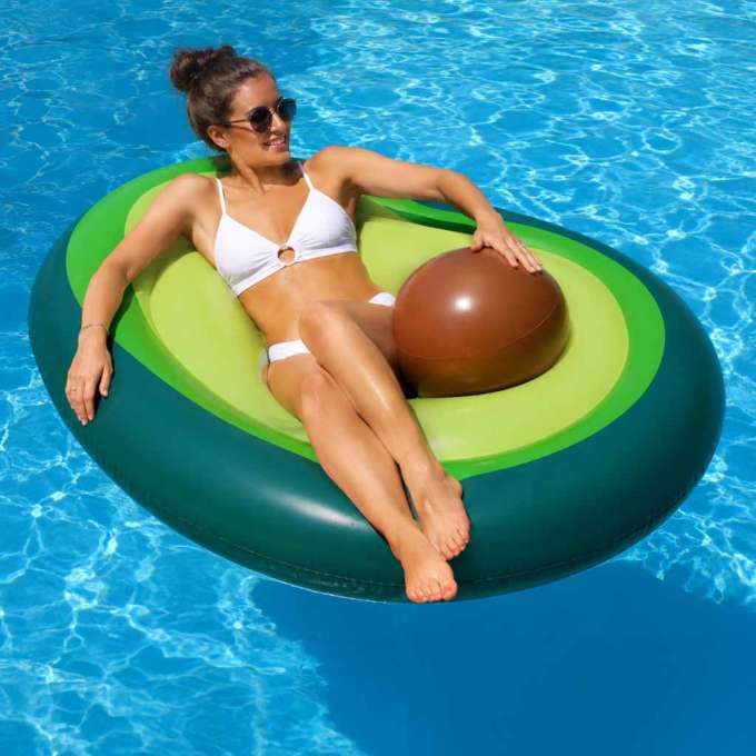 Avocado inflatable swimming mattress with ball seed 150x115 cm XL