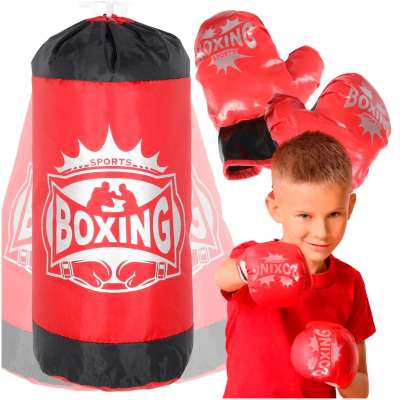 Punch bag and gloves boxing set