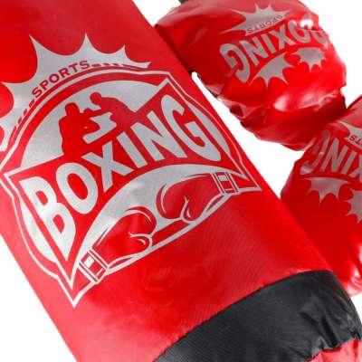 Punch bag and gloves boxing set