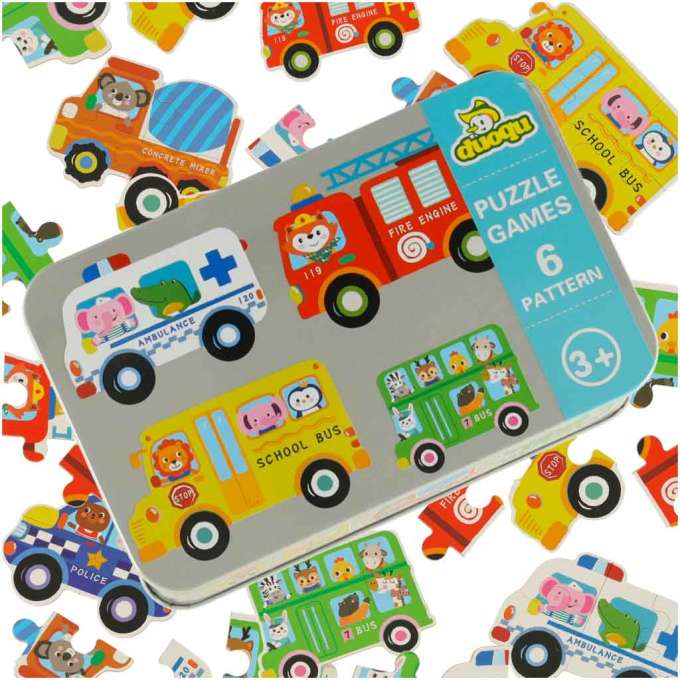 Puzzle in a can vehicles 30 puzzles