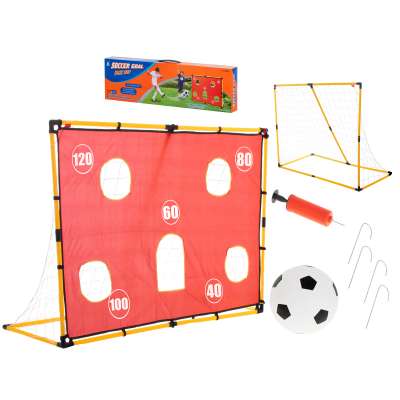 Soccer goal training mat with accessories