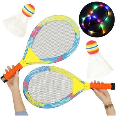 Tennis rackets LED glowing + shuttlecocks