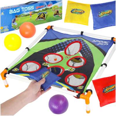 Toss to the target with bags darts skill game