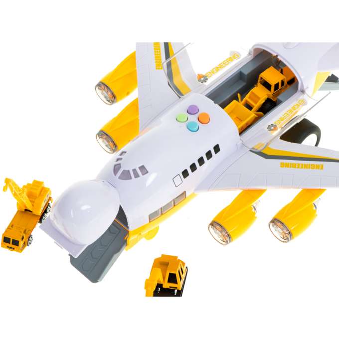 Aircraft transporter with construction cars side/front