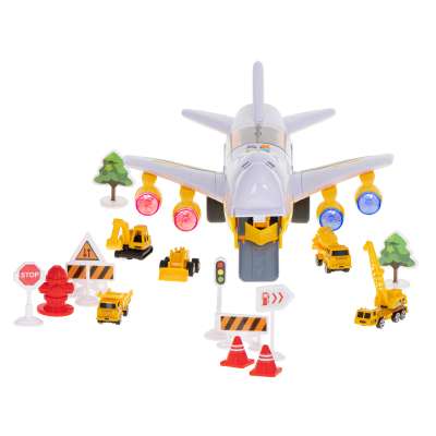 Aircraft transporter with construction cars side/front