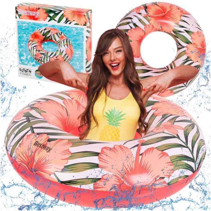 BESTWAY 36237 Wheel inflatable flowers leaves white-pink