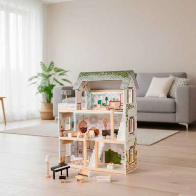 Dolls' house wooden LULILO FLORO boho LED 78cm