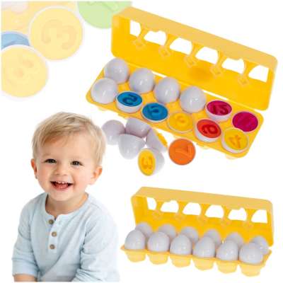 Educational puzzle shape sorter numbers eggs 12pcs
