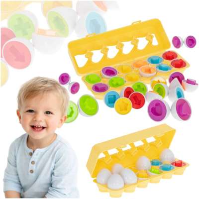 Educational puzzle sorter match egg shapes 12pcs