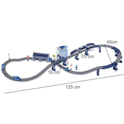 Kolejka elektryczna pociąg policja autka 92 elementy ~300cm 
