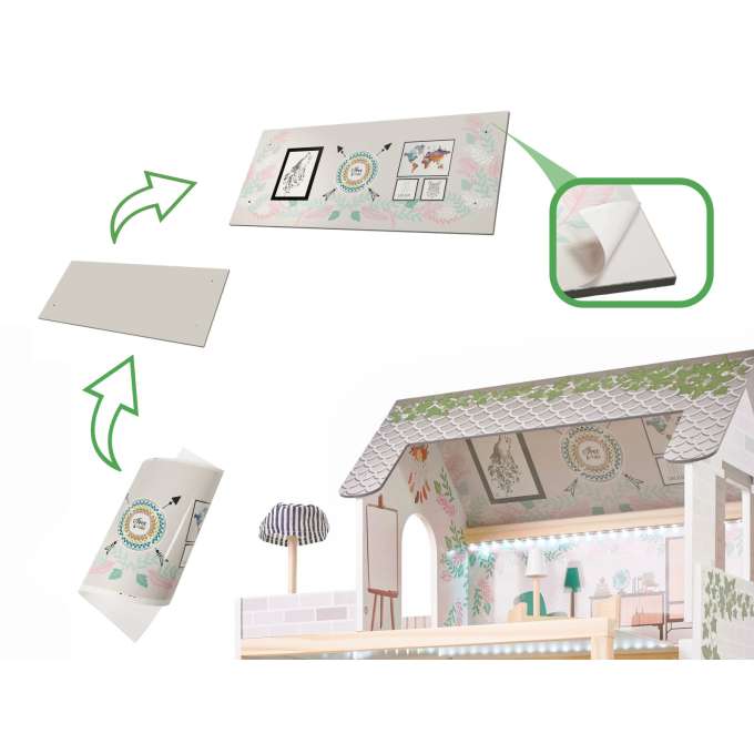 LULILO Domek dla lalek drewniany FLORO boho LED