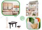 LULILO Domek dla lalek drewniany FLORO boho LED 23