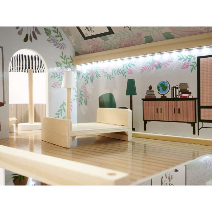 LULILO Domek dla lalek drewniany FLORO boho LED