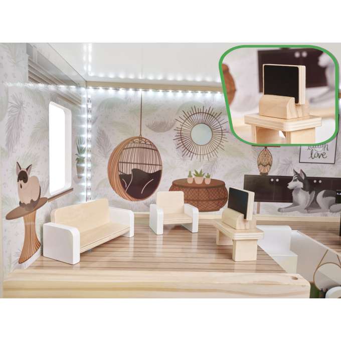 LULILO Domek dla lalek drewniany apartament Ikonka boho 