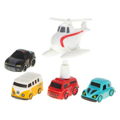 Obstacle course interactive parking lot racing 4 cars