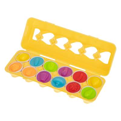 Puzzle egg blocks 12 pcs extruded Montessori fruits and vegetables
