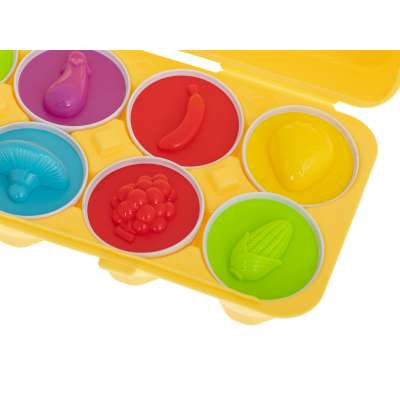 Puzzle egg blocks 12 pcs extruded Montessori fruits and vegetables
