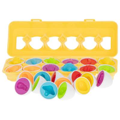 Puzzle egg blocks 12 pcs extruded Montessori fruits and vegetables