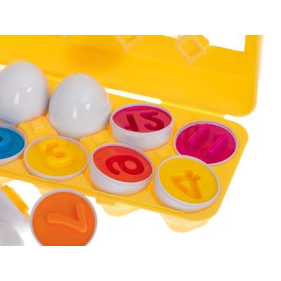 Puzzle egg blocks 12 pcs extrusion Montessori numbers and colors