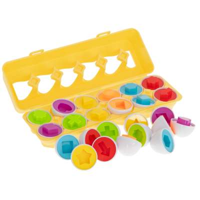 Puzzle egg blocks 12 pcs extrusion Montessori shapes and colors
