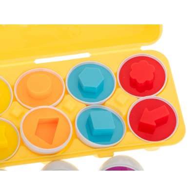 Puzzle egg blocks 12 pcs extrusion Montessori shapes and colors