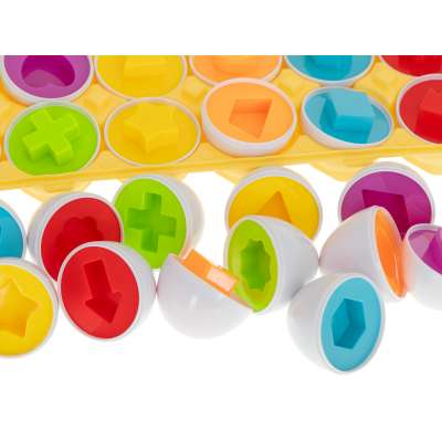 Puzzle egg blocks 12 pcs extrusion Montessori shapes and colors