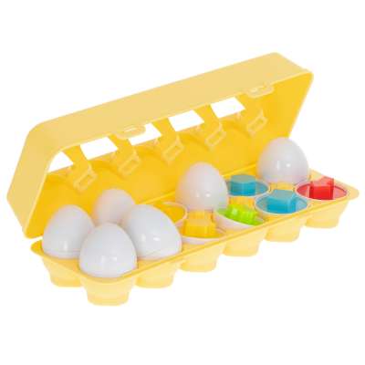 Puzzle egg blocks 12 pcs extrusion Montessori shapes and colors