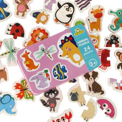 Puzzle in a can animals 24 puzzles