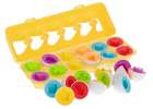 Puzzle klocki jajka 12 szt wytłaczanka  Montessori kształty i kolory  6