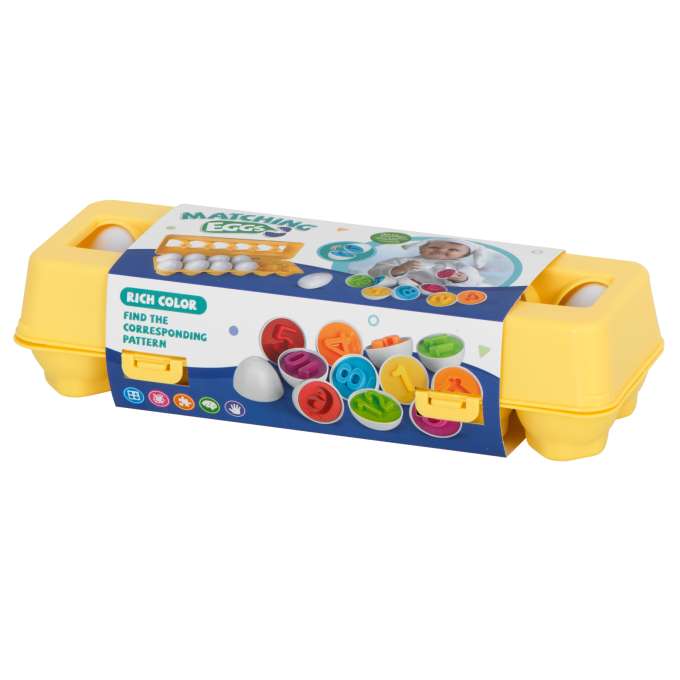 Puzzle klocki jajka 12 szt wytłaczanka Montessori liczby i kolory