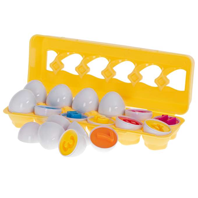 Puzzle klocki jajka 12 szt wytłaczanka Montessori liczby i kolory