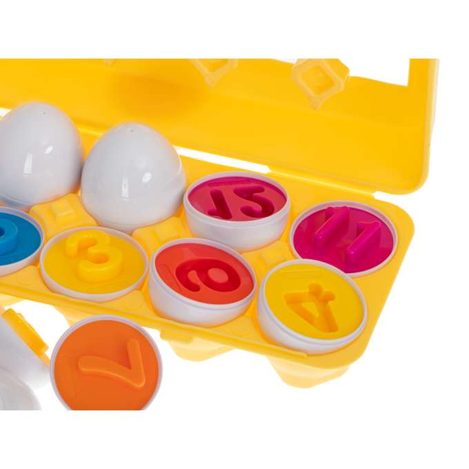 Puzzle klocki jajka 12 szt wytłaczanka Montessori liczby i kolory