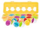 Puzzle klocki jajka 12 szt wytłaczanka Montessori owoce i warzywa 6