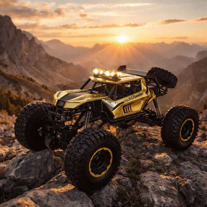 Samochód zdalnie sterowany 2,4GHz 1:8 51cm metal złoty